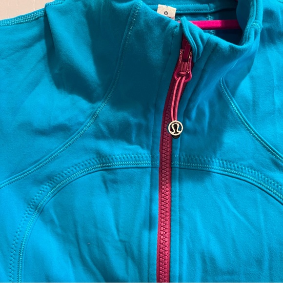 Lululemon Forme Brushed Blue Pink Full Zip Up Jacket Size 8 - Picture 4 of 9